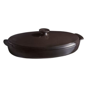 Emile Henry Oval Covered Baker / Fish Steamer Color: Charcoal